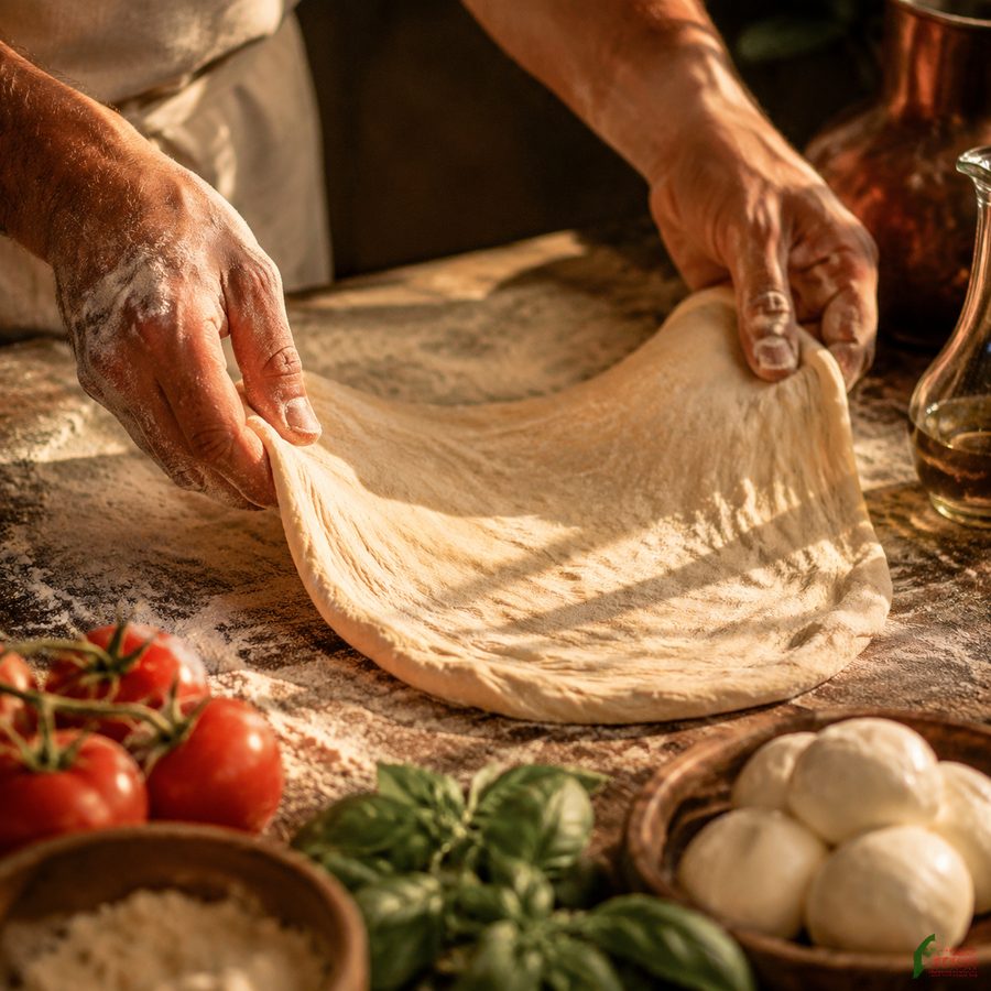 Stretching dough